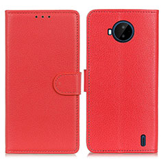 Funda de Cuero Cartera con Soporte Carcasa A03D para Nokia C20 Plus Rojo