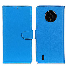 Funda de Cuero Cartera con Soporte Carcasa A03D para Nokia C200 Azul Cielo