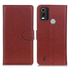 Funda de Cuero Cartera con Soporte Carcasa A03D para Nokia C21 Plus Marron