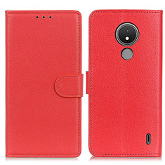 Funda de Cuero Cartera con Soporte Carcasa A03D para Nokia C21 Rojo