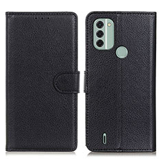 Funda de Cuero Cartera con Soporte Carcasa A03D para Nokia C31 Negro