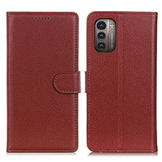 Funda de Cuero Cartera con Soporte Carcasa A03D para Nokia G11 Marron