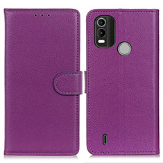 Funda de Cuero Cartera con Soporte Carcasa A03D para Nokia G11 Plus Morado