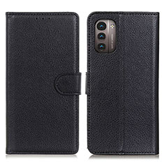 Funda de Cuero Cartera con Soporte Carcasa A03D para Nokia G21 Negro