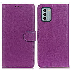 Funda de Cuero Cartera con Soporte Carcasa A03D para Nokia G22 Morado