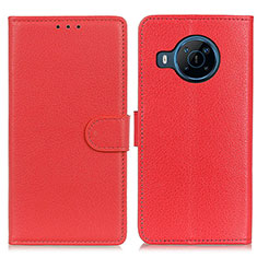 Funda de Cuero Cartera con Soporte Carcasa A03D para Nokia X100 5G Rojo