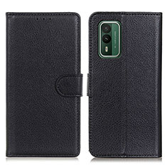 Funda de Cuero Cartera con Soporte Carcasa A03D para Nokia XR21 Negro