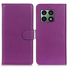 Funda de Cuero Cartera con Soporte Carcasa A03D para OnePlus 10 Pro 5G Morado