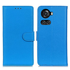 Funda de Cuero Cartera con Soporte Carcasa A03D para OnePlus 10R 5G Azul Cielo