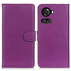 Funda de Cuero Cartera con Soporte Carcasa A03D para OnePlus 10R 5G Morado