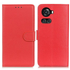 Funda de Cuero Cartera con Soporte Carcasa A03D para OnePlus 10R 5G Rojo