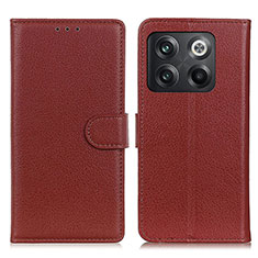 Funda de Cuero Cartera con Soporte Carcasa A03D para OnePlus 10T 5G Marron