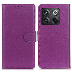 Funda de Cuero Cartera con Soporte Carcasa A03D para OnePlus 10T 5G Morado