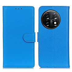 Funda de Cuero Cartera con Soporte Carcasa A03D para OnePlus 11 5G Azul Cielo