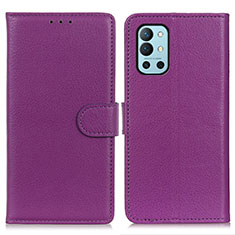 Funda de Cuero Cartera con Soporte Carcasa A03D para OnePlus 9R 5G Morado