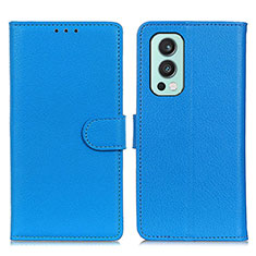 Funda de Cuero Cartera con Soporte Carcasa A03D para OnePlus Nord 2 5G Azul Cielo