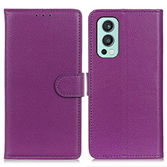 Funda de Cuero Cartera con Soporte Carcasa A03D para OnePlus Nord 2 5G Morado