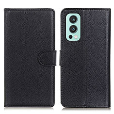 Funda de Cuero Cartera con Soporte Carcasa A03D para OnePlus Nord 2 5G Negro