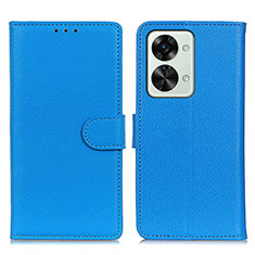 Funda de Cuero Cartera con Soporte Carcasa A03D para OnePlus Nord 2T 5G Azul Cielo