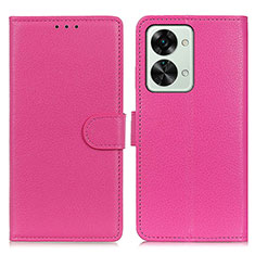 Funda de Cuero Cartera con Soporte Carcasa A03D para OnePlus Nord 2T 5G Rosa Roja