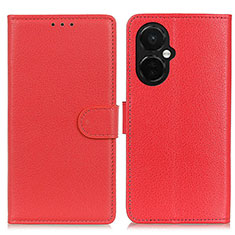 Funda de Cuero Cartera con Soporte Carcasa A03D para OnePlus Nord CE 3 5G Rojo