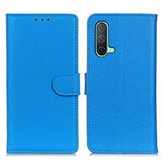 Funda de Cuero Cartera con Soporte Carcasa A03D para OnePlus Nord CE 5G Azul Cielo