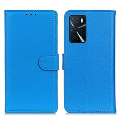 Funda de Cuero Cartera con Soporte Carcasa A03D para Oppo A16s Azul Cielo