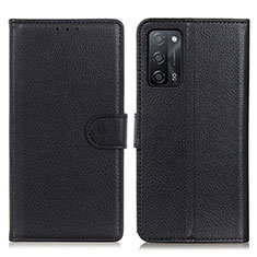 Funda de Cuero Cartera con Soporte Carcasa A03D para Oppo A53s 5G Negro