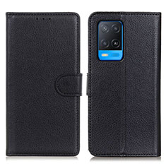 Funda de Cuero Cartera con Soporte Carcasa A03D para Oppo A54 4G Negro