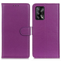 Funda de Cuero Cartera con Soporte Carcasa A03D para Oppo F19s Morado