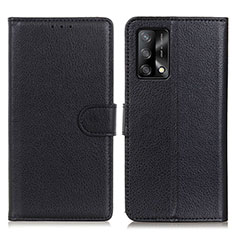 Funda de Cuero Cartera con Soporte Carcasa A03D para Oppo F19s Negro