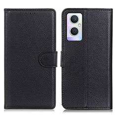 Funda de Cuero Cartera con Soporte Carcasa A03D para Oppo F21 Pro 5G Negro