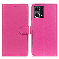 Funda de Cuero Cartera con Soporte Carcasa A03D para Oppo F21s Pro 4G Rosa Roja