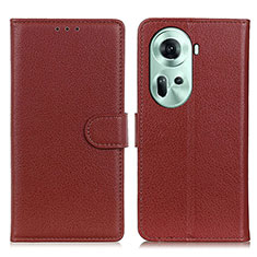 Funda de Cuero Cartera con Soporte Carcasa A03D para Oppo Reno11 5G Marron