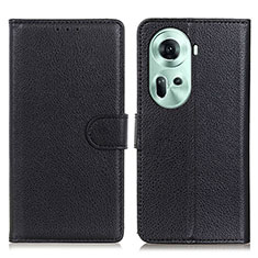 Funda de Cuero Cartera con Soporte Carcasa A03D para Oppo Reno11 5G Negro