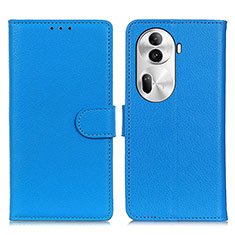 Funda de Cuero Cartera con Soporte Carcasa A03D para Oppo Reno11 Pro 5G Azul Cielo