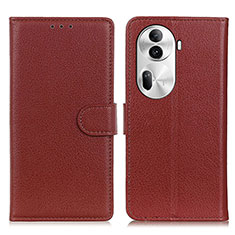 Funda de Cuero Cartera con Soporte Carcasa A03D para Oppo Reno11 Pro 5G Marron