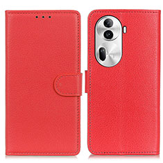 Funda de Cuero Cartera con Soporte Carcasa A03D para Oppo Reno11 Pro 5G Rojo