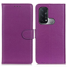 Funda de Cuero Cartera con Soporte Carcasa A03D para Oppo Reno5 A Rojo