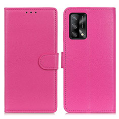 Funda de Cuero Cartera con Soporte Carcasa A03D para Oppo Reno6 Lite Rosa Roja