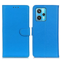 Funda de Cuero Cartera con Soporte Carcasa A03D para Realme 9 4G Azul Cielo