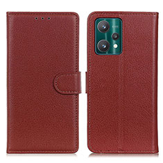 Funda de Cuero Cartera con Soporte Carcasa A03D para Realme 9 5G Marron