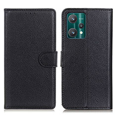 Funda de Cuero Cartera con Soporte Carcasa A03D para Realme 9 Pro 5G Negro