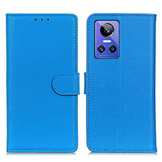 Funda de Cuero Cartera con Soporte Carcasa A03D para Realme GT Neo3 5G Azul Cielo