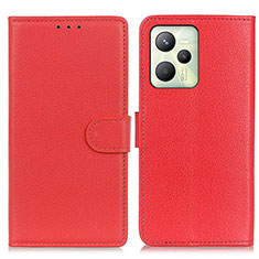 Funda de Cuero Cartera con Soporte Carcasa A03D para Realme Narzo 50A Prime Rojo