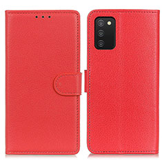 Funda de Cuero Cartera con Soporte Carcasa A03D para Samsung Galaxy A02s Rojo