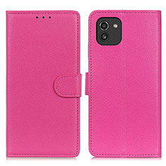 Funda de Cuero Cartera con Soporte Carcasa A03D para Samsung Galaxy A03 Rosa Roja