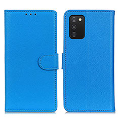 Funda de Cuero Cartera con Soporte Carcasa A03D para Samsung Galaxy A03s Azul Cielo