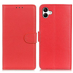 Funda de Cuero Cartera con Soporte Carcasa A03D para Samsung Galaxy A04 4G Rojo