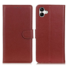 Funda de Cuero Cartera con Soporte Carcasa A03D para Samsung Galaxy A04E Marron